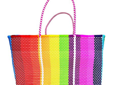 Colors For Good Jumbo Recycled Woven Tote Bag - Rainbow For Sale