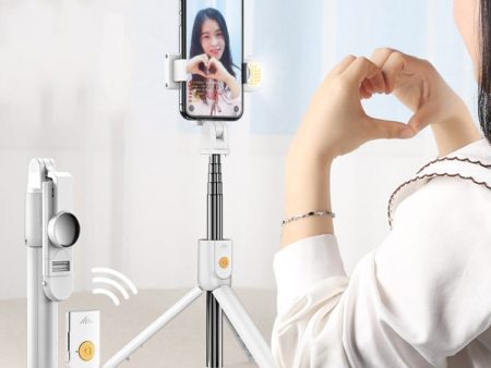 Mobile Phone Bluetooth Selfie Stick Live Bracket, Specification: K10S (With Fill Light White) For Cheap