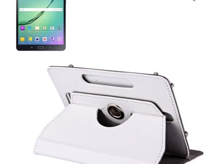 8 inch Tablets Leather Case Crazy Horse Texture 360 Degrees Rotation Protective Case Shell with Holder for Galaxy Tab S2 8.0 T715   T710, Cube U16GT, ONDA Vi30W, Teclast P86(White) Fashion