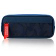 Camouflage Pencilcase Nylon Canvas Double Zipper Pen Bag(Navy Blue) on Sale