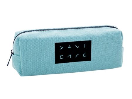 Simple Text Large Capacity Canvas Pencil Case(Green) Discount