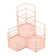 Pen Cup Holder Desk Hexagon Iron Hollow Makeup Brush Organizer Stationery Storage Container Hexagonal Penholder(Rose Gold) For Discount