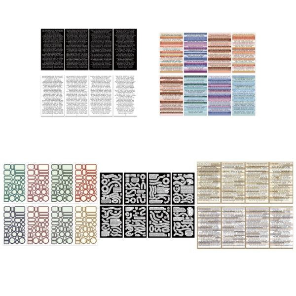 1 Sets Handbook DIY Vintage Text Sticker Material Pack(Black & White) on Sale