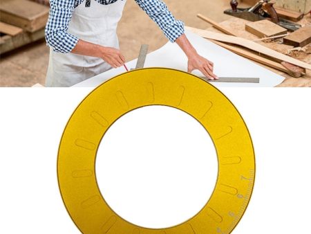 Stainless Steel Rotatable Round Ruler(Gold) on Sale