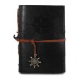 Spiral Notebook Diary Notepad Vintage Pirate Anchors PU Leather Stationery Gift Traveler Journal, Paper Size:S(Black) Online Hot Sale