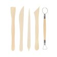 0035 5 in 1 Clay Sculpture Wooden Pottery Knife Set(Wood Color) on Sale