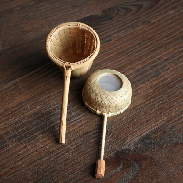 Bamboo Woven Creative Filter Reusable Filter Tea Colander Gadget, Style:Poplar Tea Leak For Sale