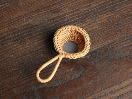 Bamboo Woven Creative Filter Reusable Filter Tea Colander Gadget, Style:Rattan Tea Drain with Handle Hot on Sale