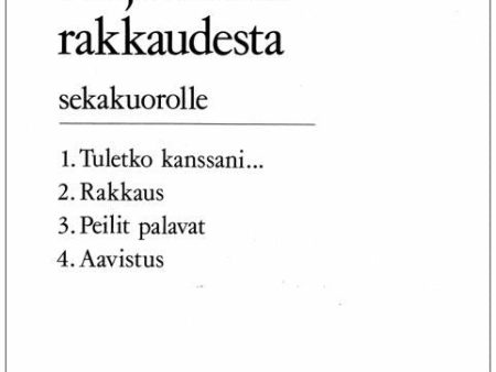 Neljä laulua rakkaudesta - Mixed choir Supply