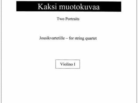 Two Portraits for string quartet - Parts on Sale